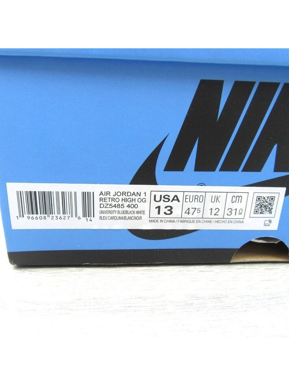 Air Jordan 1 Retro High OG UNC Men' Size 13 University Blue Black NEW - Picture 14 of 15